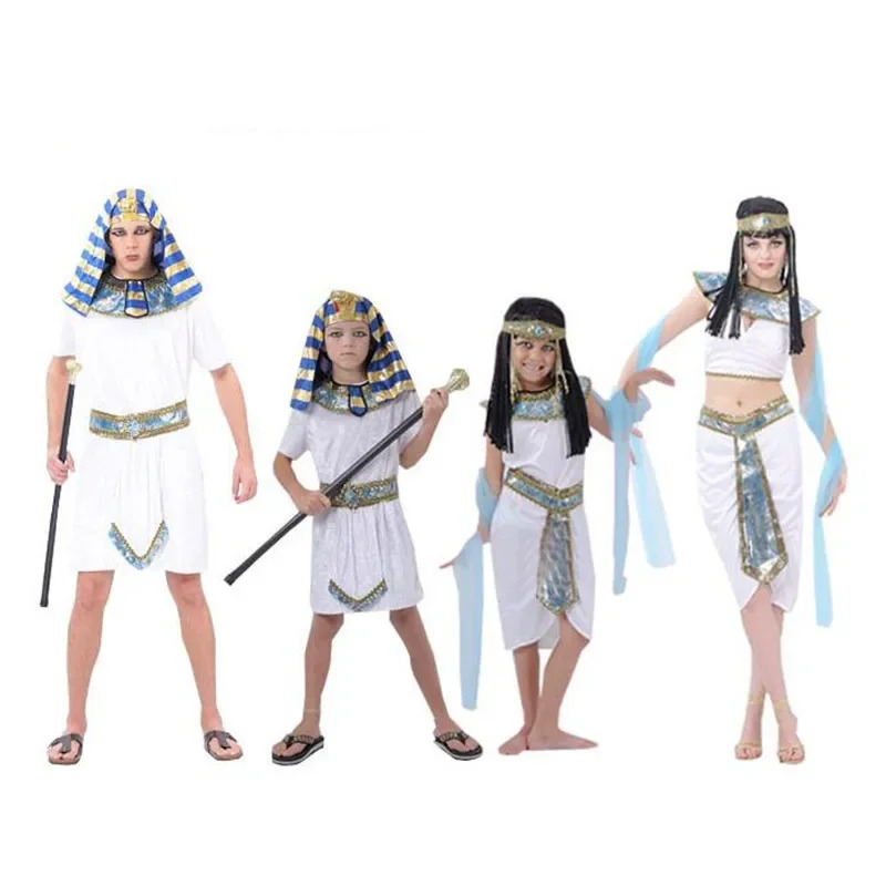 Egypt Cosplay Anime - Children White Egyptian Pharaoh Cleopatra Adult